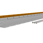 Flexline Borderrand Cortenstaal 7,5cm lengte 220cm incl. 3 grondpennen en verbindingsplaat
