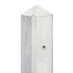 Beton-paal IJssel Wit diamantkop 10x10x280cm Kabeldoorvoer t.b.v. scherm 180x180cm