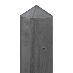 Beton-paal IJssel Antraciet diamantkop 10x10x280cm Kabeldoorvoer t.b.v. scherm 180x180cm
