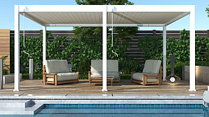 Aluminium overkapping Toronto vrijstaand 360 x 530 x 255 cm wit