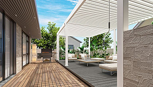 Aluminium overkapping Toronto vrijstaand 360 x 720 x 255 cm wit
