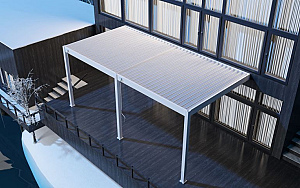 Aluminium overkapping Toronto Wand 360 x 530 x 255 cm wit