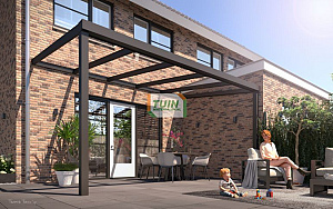 Standaard goot 406x250 antraciet vierkante sierlijst polycarbonaat helder