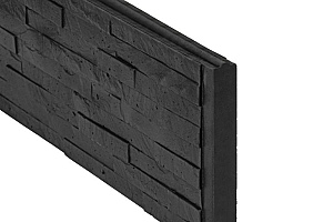 Berton©-motiefplaat smal, antraciet gecoat H26 x D4,8 x L184 cm leisteenmotief