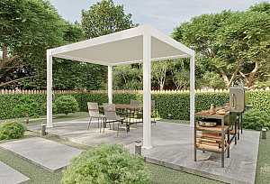 Aluminium overkapping Vancouver vrijstaand 400 x 400 x 255 cm wit