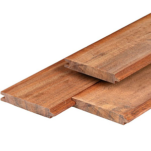 Hardhout damwand 3,0 x 18,5 x 200 fijnbezaagd - duurzaamheidsklasse 1