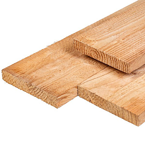 Douglas steigerplank ongedroogd, fijnbezaagd 3,0 x 19,5 x 400 cm