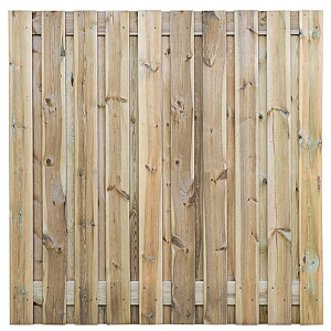 Tuinscherm grenen groen geïmpregneerd, 21-planks (19 + 2) Haaksbergen 180 x 180 cm