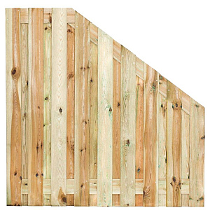Tuinscherm grenen groen geïmpregneerd, 19-planks (17 + 2) Vasse 180/90 x 180 cm verloop