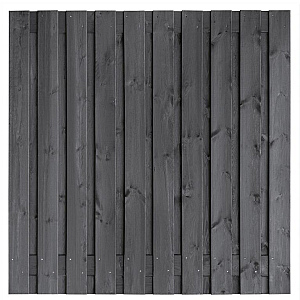 Tuinscherm grenen zwart geïmpregneerd, 21-planks (19 + 2) Hengelo 180 x 180 cm