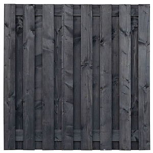 Tuinscherm Douglas zwart geïmpregneerd, 17-planks (15 +2) Sabien 180 x 180 cm