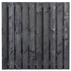 Tuinscherm Douglas zwart geïmpregneerd, 21-planks (19 + 2) Marlies 180 x 180 cm