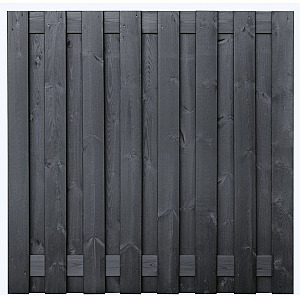 Tuinscherm grenen zwart gespoten, 17-planks (15 + 2) Hamburg 180 x 180 cm