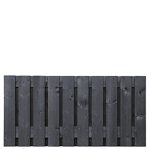 Tuinscherm grenen zwart gespoten, 21-planks (19 + 2) Stuttgart 90 x 180 cm