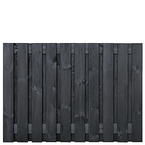 Tuinscherm grenen zwart gespoten, 23-planks (21 + 2) Dresden 130 x 180 cm