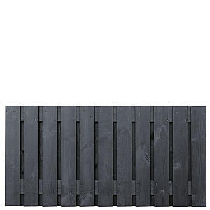Tuinscherm grenen zwart gespoten, 23-planks (21 + 2) Dresden 90 x 180 cm