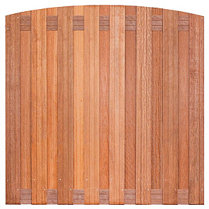 Tuinscherm hardhout kunstmatig gedroogd, 17-planks (15 + 2) Kampen 180 x 180 cm toog