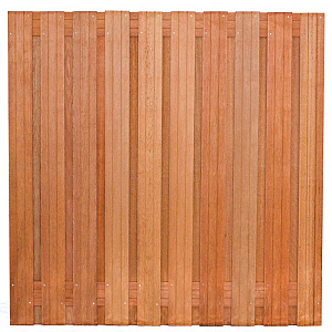 Tuinscherm hardhout kunstmatig gedroogd, 21-planks (19 + 2) Dronten 180 x 180 cm