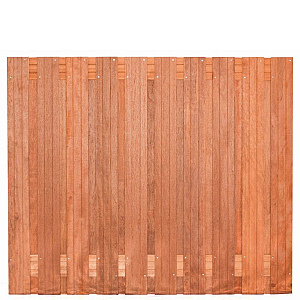 Tuinscherm hardhout kunstmatig gedroogd, 21-planks (19 + 2) Dronten 180 x 150 cm