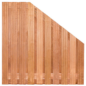 Tuinscherm hardhout kunstmatig gedroogd, 21-planks (19 + 2) Dronten 180/90 x 180 cm verloop