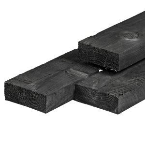 Douglas ligger ongedroogd, fijnbezaagd, zwart geïmpregneerd 5,0 x 15,0 x 500 cm