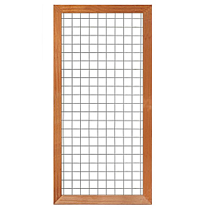 Gaaselement vuurverzinkt maaswijdte 7,5 x 7,5 cm met robuust kader hardhout 4,4 x 6,8 cm H180 x B90 