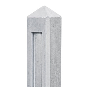 Berton©-paal Hunze wit/grijs, diamantkop 10 x 10 x 145 cm hoekmodel