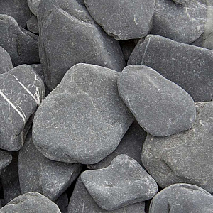 Flat pebbles zwart 30-60mm Midibag 0,7m3 | 1000KG