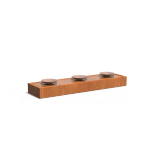 Watertafel met schalen Cortenstaal 400x100x52 cm