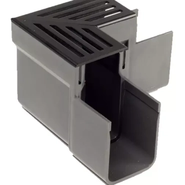 ACO Slim-Line Zwart Hoekelement 90 graden