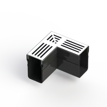 Stardrain Lijngoot Hoek 90 graden  Grijs / Aluminium