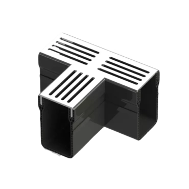 Stardrain Lijngoot T-stuk Grijs / Aluminium t.b.v. goot 100x6,5x10cm