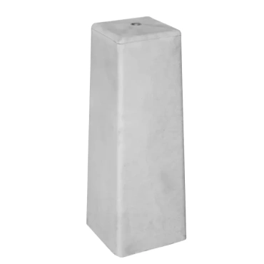 Betonpoer met verstelbare steun 15x15/18x18x50cm Wit, draadeind M16