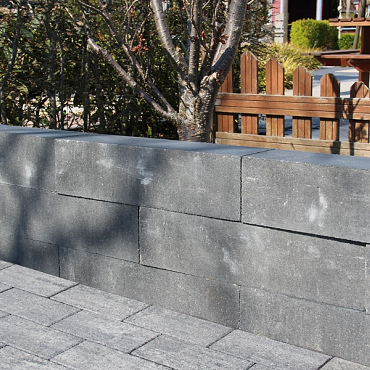 Palissade block wave 60x15x15cm zwart