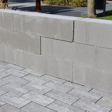 Palissade block wave 60x15x15cm grijs