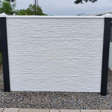 Berton©-motiefplaat smal wit/grijs H26 x D4,8 x L184 cm nostalgiemotief