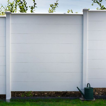 Berton©-motiefplaat smal wit/grijs H26 x D4,8 x L184 cm blokhutprofiel