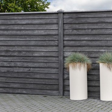 Berton©-motiefplaat smal antraciet H26 x D4,8 x L184 cm rabat-houtmotief