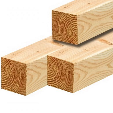 Douglas paal geschaafd, gedroogd 4vk 19,0 x 19,0 x 400 cm