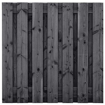 Tuinscherm Douglas zwart geïmpregneerd, 15-planks (13 + 2) Wolfsburg 180 x 180 cm