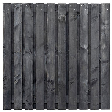 Tuinscherm Douglas zwart geïmpregneerd, 21-planks (19 + 2) Marlies 180 x 180 cm