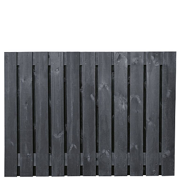 Tuinscherm grenen zwart gespoten, 21-planks (19 + 2) Stuttgart 130 x 180 cm