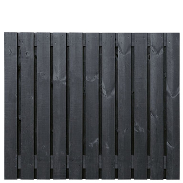 Tuinscherm grenen zwart gespoten, 23-planks (21 + 2) Dresden 150 x 180 cm