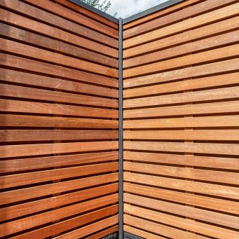 Tuinscherm hardhout Bangkirai kunstmatig gedroogd (Rhombusprofiel) Prinsenbeek 180 x 180cm