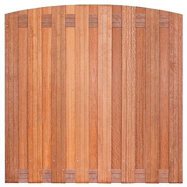 Tuinscherm hardhout kunstmatig gedroogd, 17-planks (15 + 2) Kampen 180 x 180 cm toog