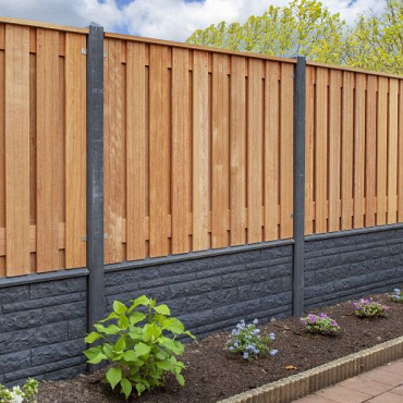 Tuinscherm hardhout kunstmatig gedroogd, 21-planks (19 + 2) Dronten 180 x 150 cm
