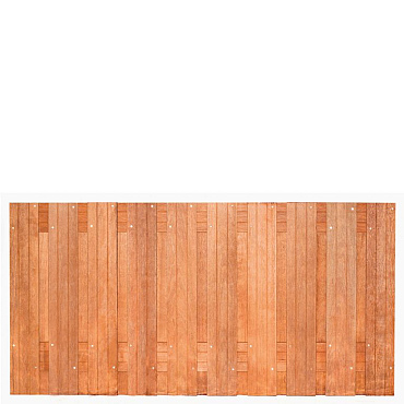 Tuinscherm hardhout kunstmatig gedroogd, 21-planks (19 + 2) Dronten 180 x 90 cm
