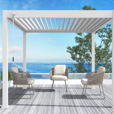 Aluminium overkapping Toronto vrijstaand 300 x 300 x 255 cm wit