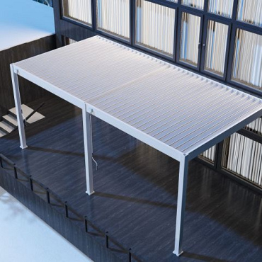 Aluminium overkapping Toronto Wand 360 x 530 x 255 cm wit