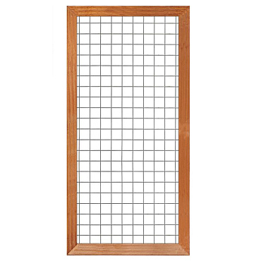 Gaaselement vuurverzinkt maaswijdte 7,5 x 7,5 cm met robuust kader hardhout 4,4 x 6,8 cm H180 x B90 